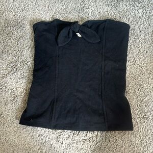 Black tube top with bow